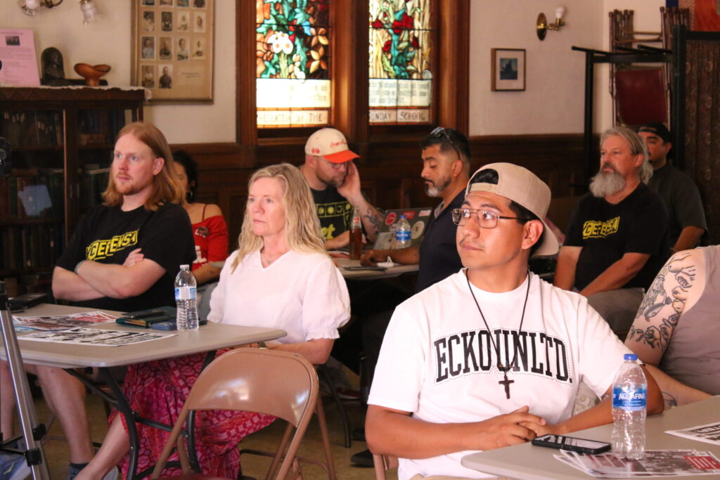 Community members gathered for an organizing meeting.